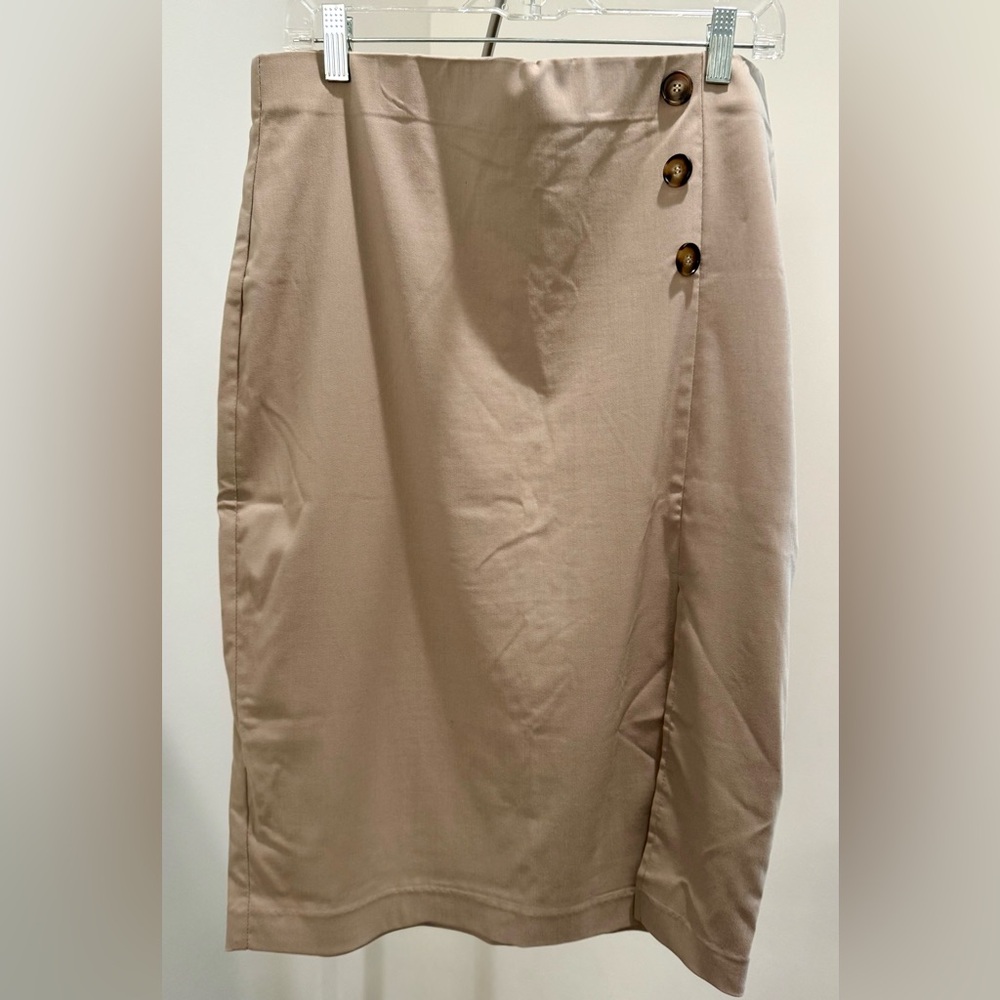 NWT Jules & Leopold Tan Pencil Skirt w/ Side Buttons – Size L